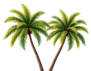 Obraz premium Lush Tropical Palm Trees Isolated on a Transparent Background