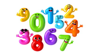 Funny cartoon numbers