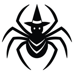 spider with witch hat vector icon