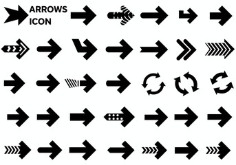Modern Arrow Icons Set: Black and Turquoise Directional, Navigation, and Refresh Symbols for Web and UI Design