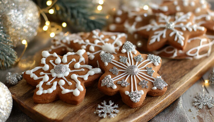 Gingerbread cookies sparkle like holiday jewels