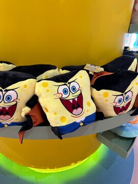Antalya, T&uuml;rkiye - September 12 2025: SpongeBob's Halloween Toys. Vertical. Spongebob dracula