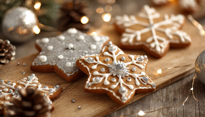 Gingerbread cookies sparkle like holiday jewels