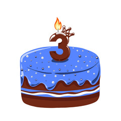 Celebration of a special occasion with a blue birthday cake designed for a joyful three-year milestone, 3rd birthday celebration. 