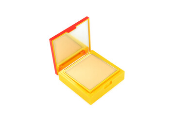 Compact face powder in an open case