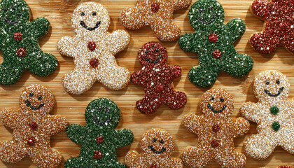 Gingerbread cookies sparkle like holiday jewels