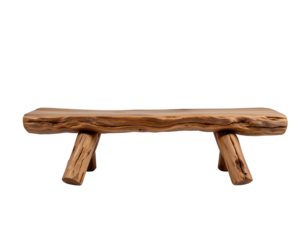 Rustic Wooden Bench with Unique Grain Patterns and Natural Finish