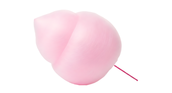 Pink Cotton Candy on a Stick Isolated on White Background candy floss sweet isolated on a transparent background