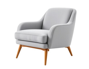 Modern Light Gray Armchair with Wooden Legs for Stylish Interiors