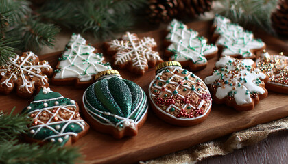 Gingerbread cookies sparkle like holiday jewels