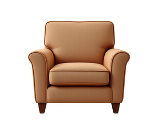 Fototapeta premium Cozy Modern Armchair in Soft Orange Fabric for Stylish Interiors