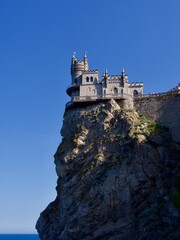 The Swallow's Nest castle, Gaspra,Yalta area, Crimea 2019, view from mountains