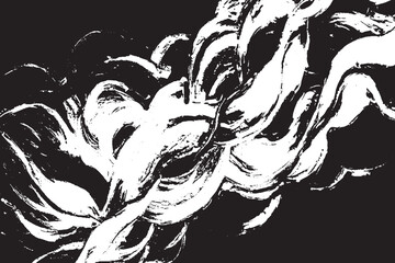 Abstract Black and White Dynamic Swirling Rope Brush Stroke Texture

