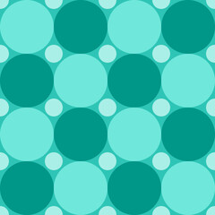 Seamless Abstract Geometric Pattern with Varying Teal and Turquoise Circles on a Calm Background
