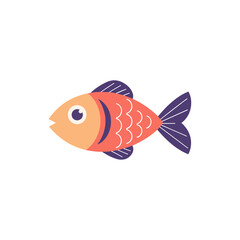 Fish icon logo flat vector design