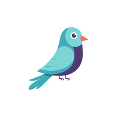 Cute bird icon logo flat vector design
