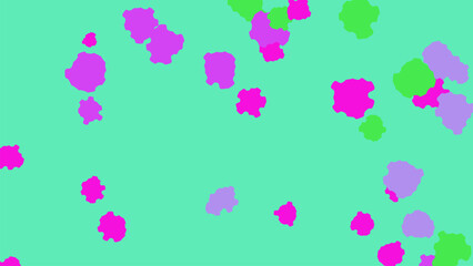 Abstract Digital Artwork with Pink Geometric Shapes on Teal Background