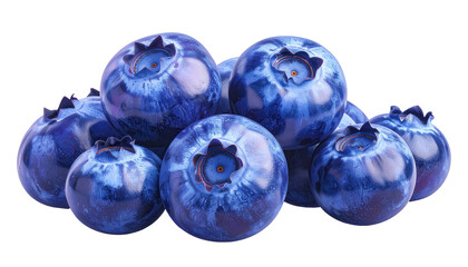 of vibrant, plump blueberries, displaying rich blue hues and intricate textures against a deep black background, showcasing freshness and a healthy snack.