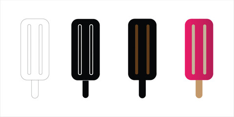 Ice-cream Icon Set. Vector Icon. Illustration .