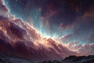 "Cosmic Outer Space Background with Starry Sky and Galaxy Theme"