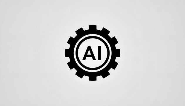 Minimal AI Gear Icon for Automation and Technology Integration