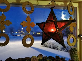 Christmas time, window decoration in Sweden i