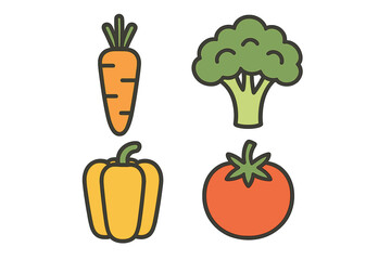 Fresh garden vegetables assortment with carrot, broccoli, bell pepper, and tomato for healthy nutrition