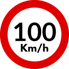 Speed limit 100 kmh sign