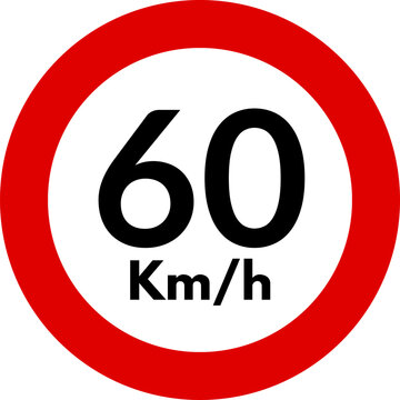 Speed limit 60 kmh sign