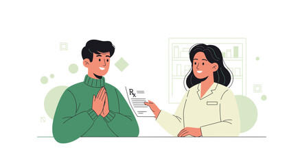 Fototapeta premium Doctor Explaining Prescription To Patient With Mutual Respect And Understanding