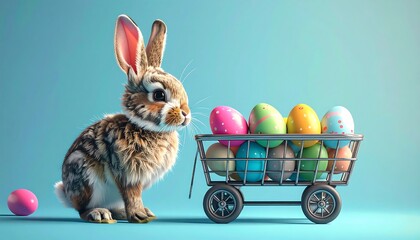 Cute bunny with Easter eggs (2)