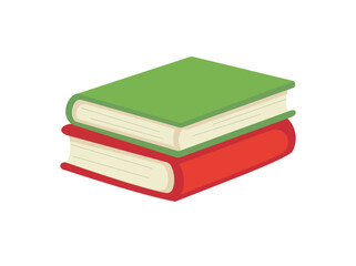 Academic Book Stack Flat Style Vector
