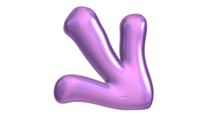 3d render of chrome k-pop shape y2k inspired