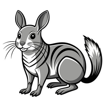 Cute Cartoon Viscacha Illustration Isolated on White Background