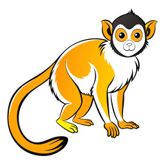 Golden Lion Tamarin cartoon illustration with expressive eyes