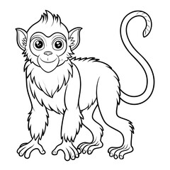 Cartoon monkey illustration with cute expression and fluffy fur