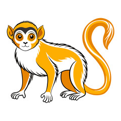 Cute golden lion tamarin illustration with friendly cartoon style