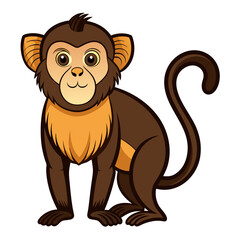 Cartoon style monkey isolated on white background illustration