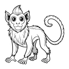 Stylized cartoon monkey with big eyes and fluffy fur