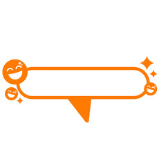 orange smile icon speech bar frame