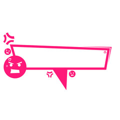 pink angry icon speech bar frame