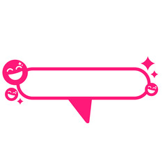 pink smile icon speech bar frame