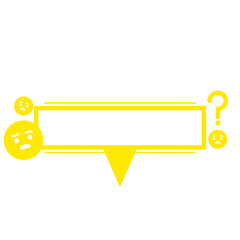 yellow confused icon speech bar frame