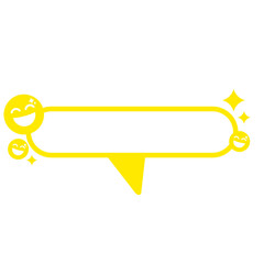 yellow smile icon speech bar frame