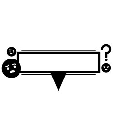 black confused icon speech bar frame