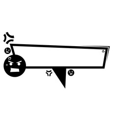 black angry icon speech bar frame
