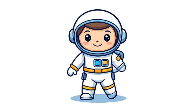 Cute cartoon astronaut girl
