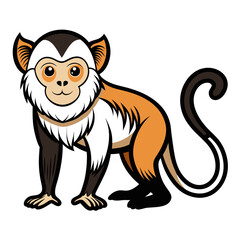 Cute cartoon monkey character illustration on white background