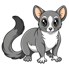 Cartoon sugar glider character standing on a white background