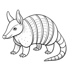 Cartoon armadillo illustration with bold lines and simple shading